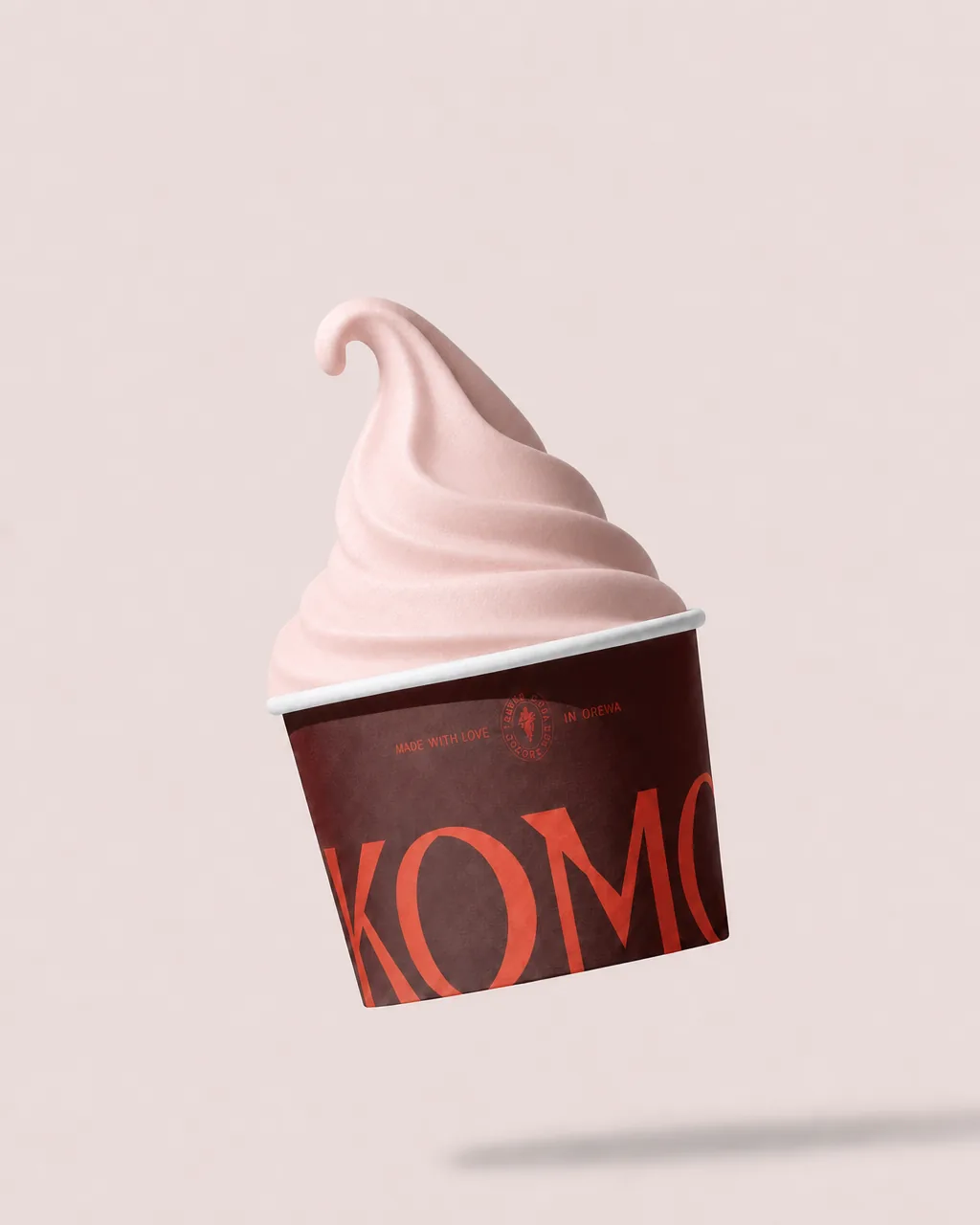 Komo Strawberry base in a branded cup