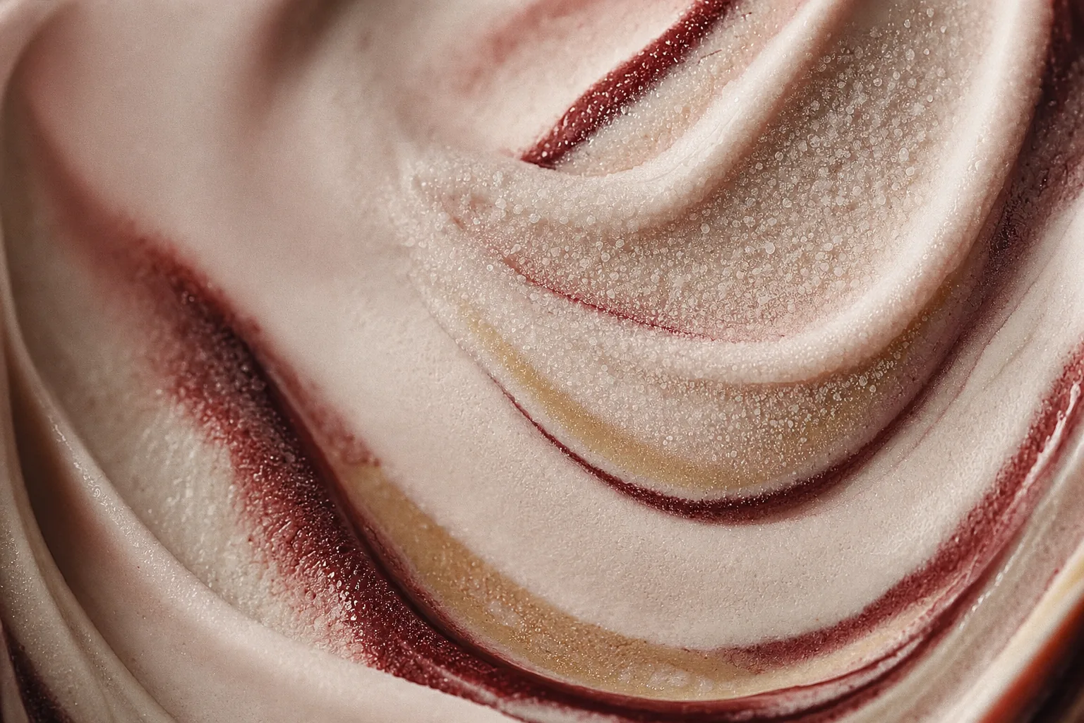The rippled surface of freshly churned frozen yoghurt
